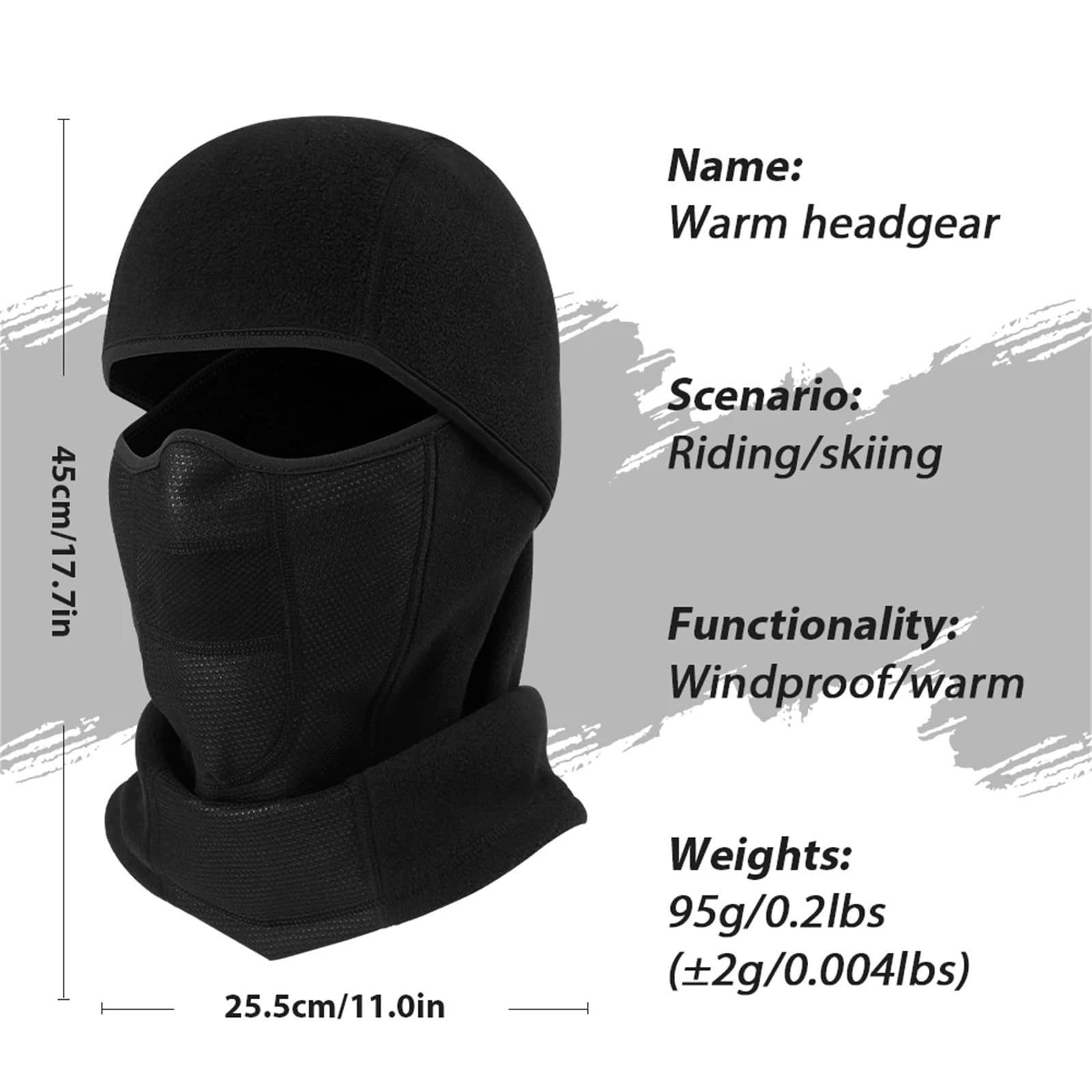 1/2Pcs Masque Complet d'hiver Cyclisme Coupe-Vent Casque Moto Respirant Sports De Plein Air Hommes Masque Couvre-Chef Chapeau(2 pcs)