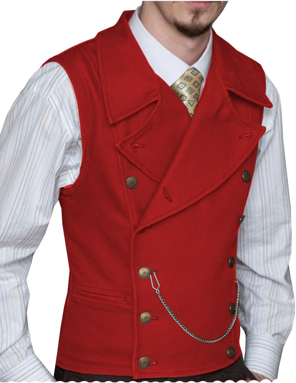 Ceehuteey Mens Suit Suede Double Breasted Vest Classic Groomsmen Wedding Waistcoat Leather Big Lapel