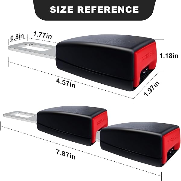 Seat Buckle Adjustable Seat Accessories 2 Pcs Red Fixing Strap,Suitable for Most Vehicles Models - 2