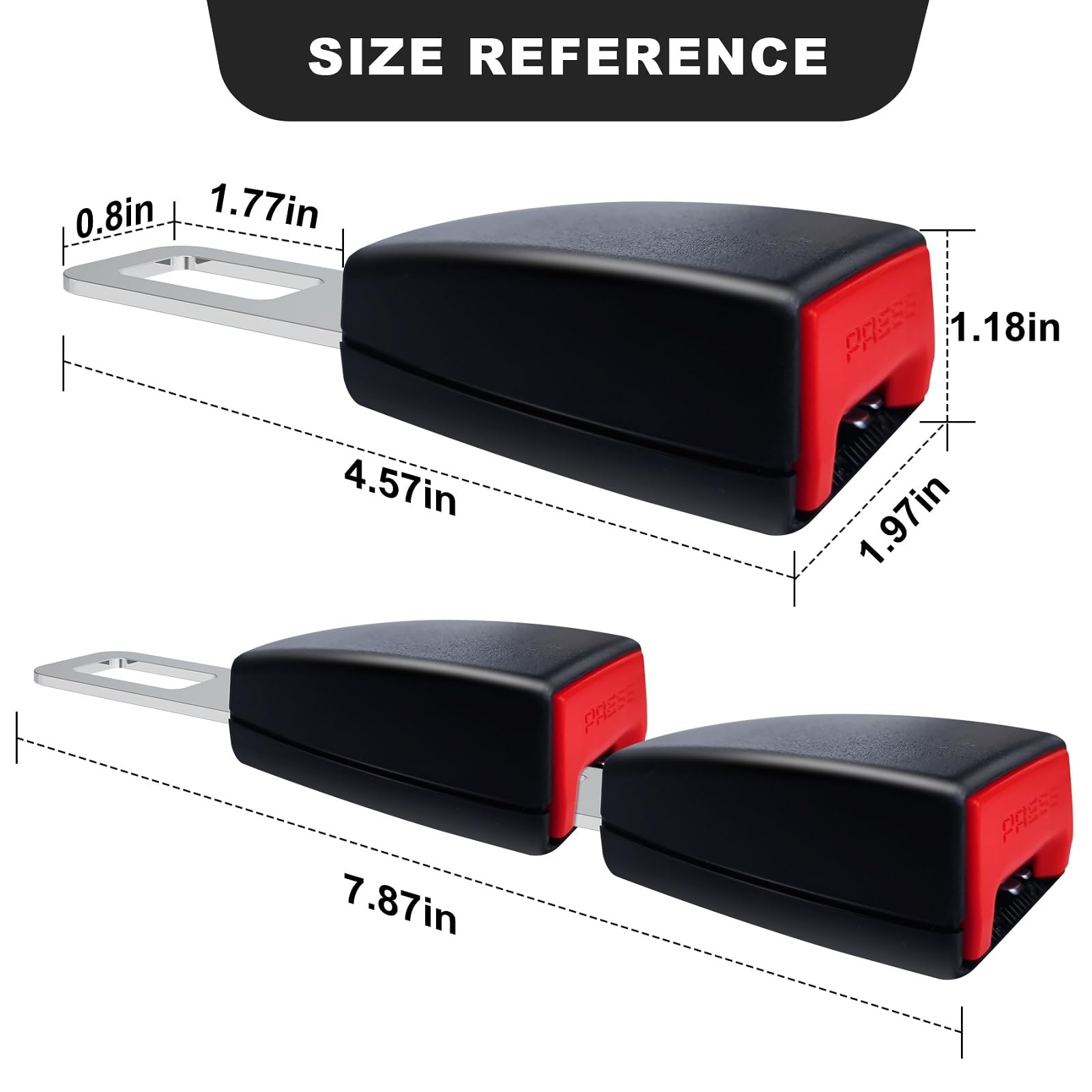 Seat Buckle Adjustable Seat Accessories 2 Pcs Red Fixing Strap,Suitable for Most Vehicles Models — view 2