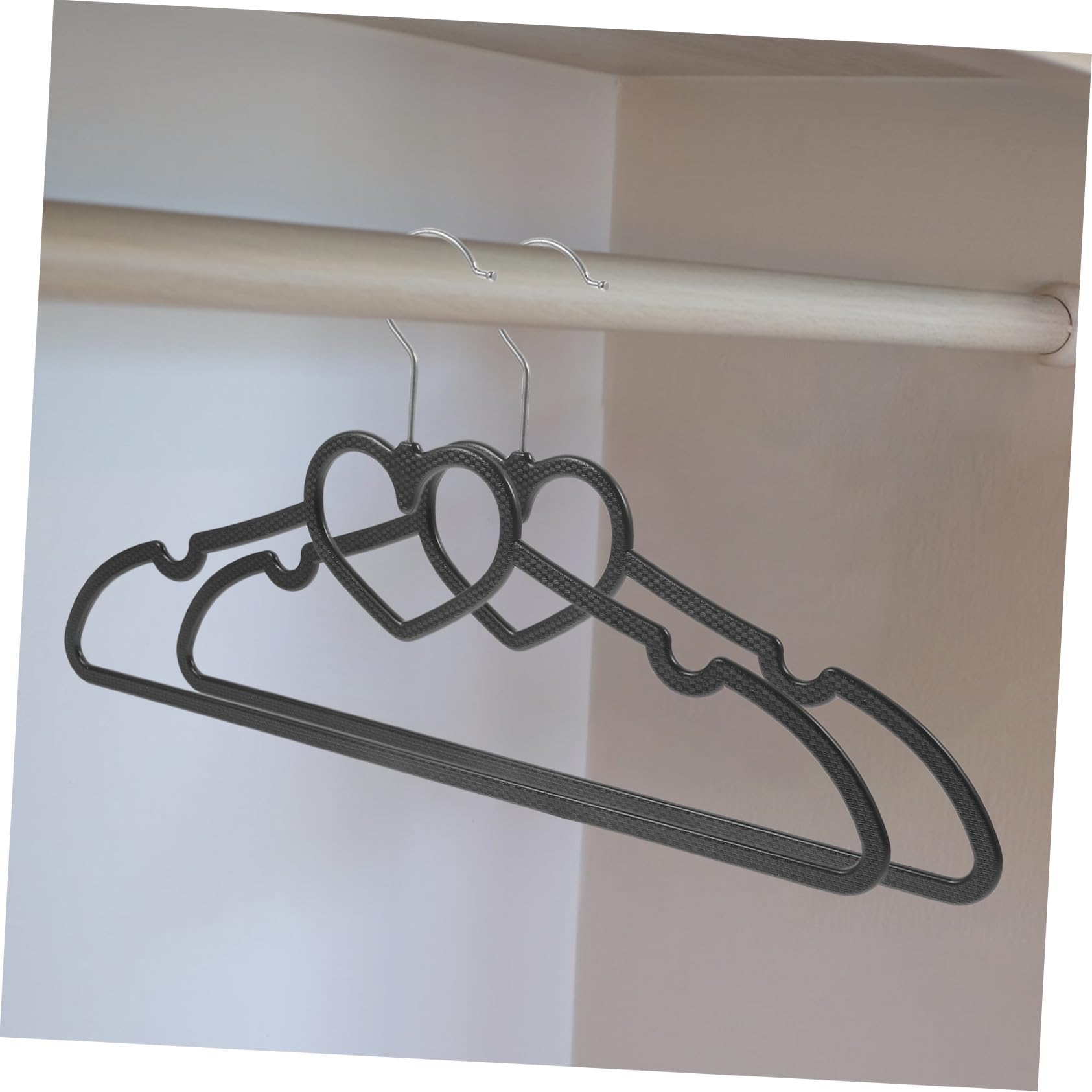 VALICLUD Grucce Antiscivolo Salvaspazio in Plastica Nera 40x23 Cm Per Abiti Pesanti e Maglioni, Set Da 10 Pezzi, Appendiabiti Per Organizzazione Armadio e Lavanderia
