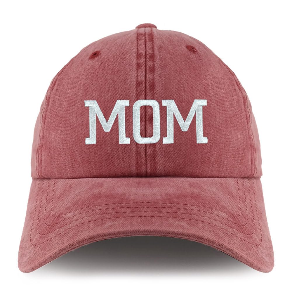 Trendy Apparel Shop Mom Embroidered Pigment Dyed Unstructured Cap