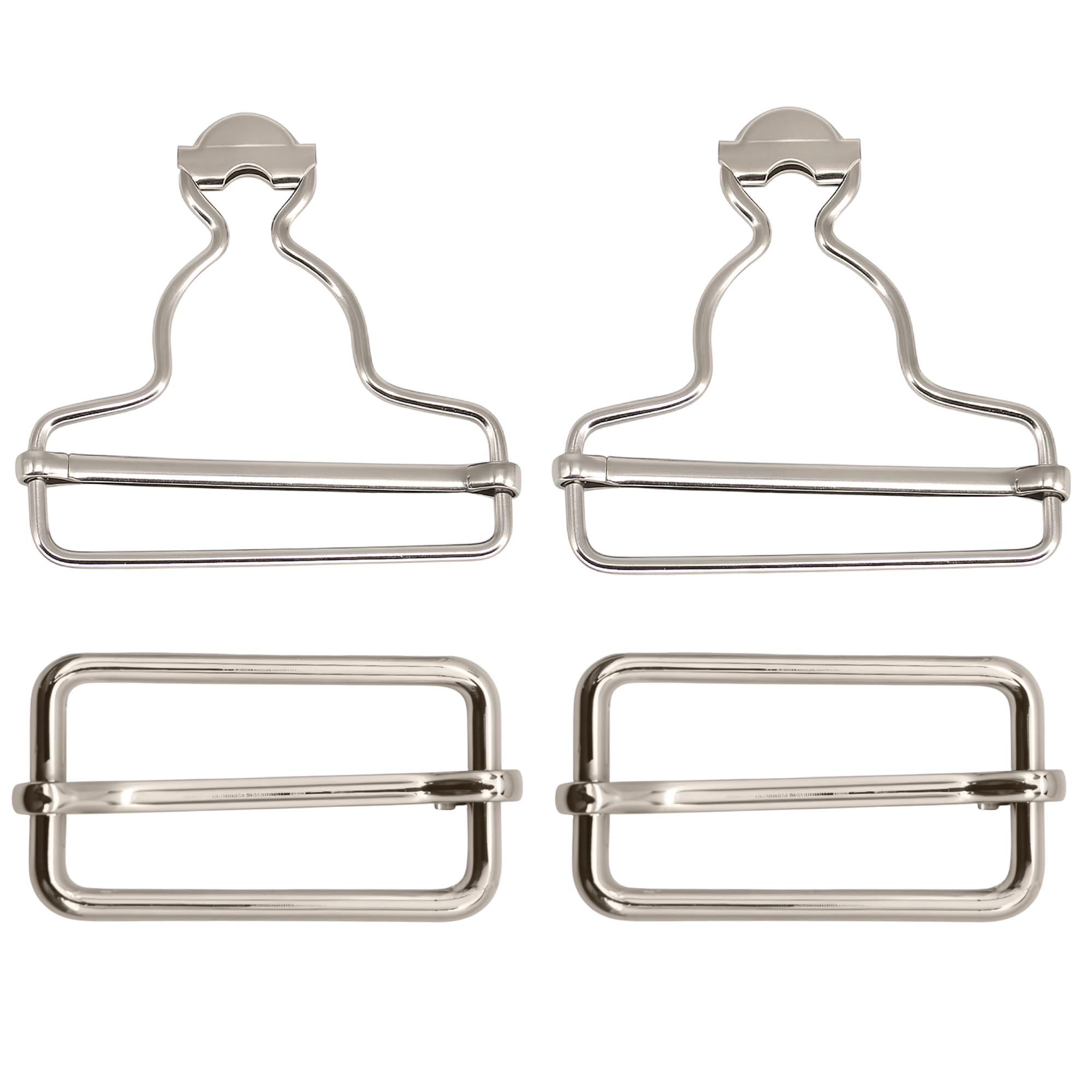 Trimming Shop Silver 40Mm Dungaree Buckles With Sliders – Suspender Buckles With Sliders, Braces, Handbags, Jackets, Kids’ Clothing, Pinafores, Sewing & Crafting, 10Pcs