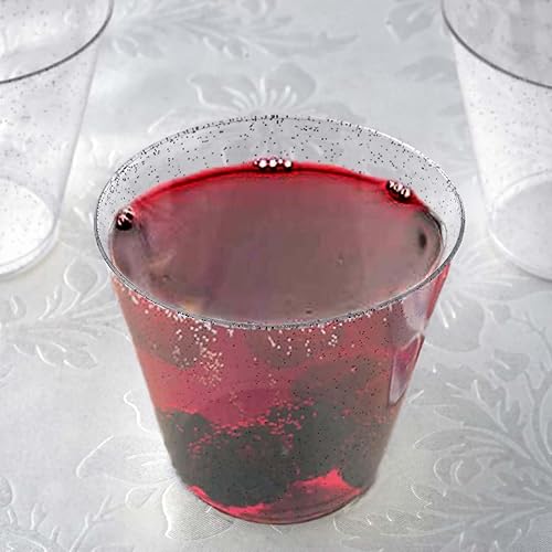 Miniatura 10 de Efavormart - Paquete de 60 vasos de plástico desechables con purpurina de 9 onzas color rosa y dorado