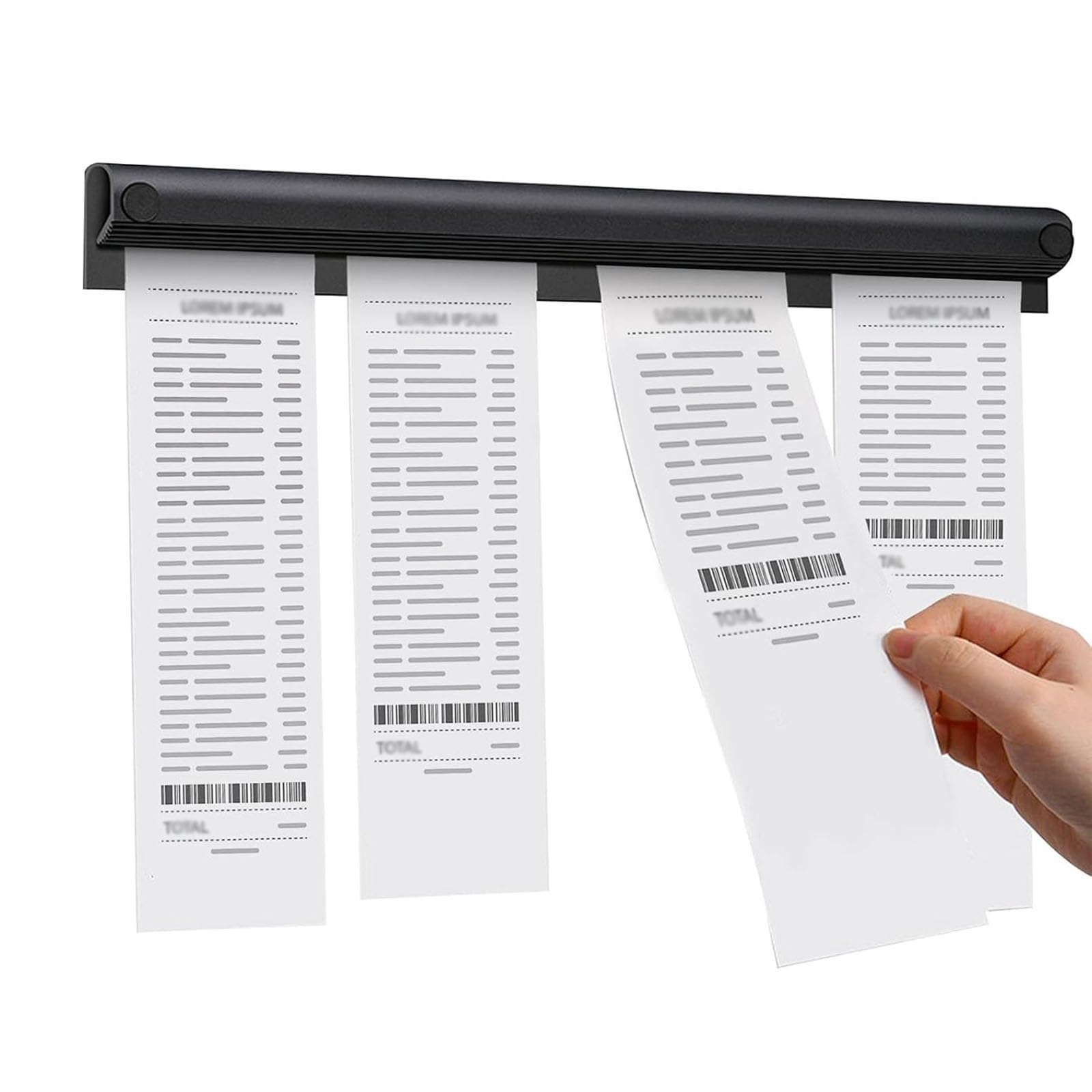 DECAKE Restaurant Order Holder Aluminum Adhesive Sliding Splicable Kitchen Ticket Rail Black 20-120cm(L 60cm/23.6inch)