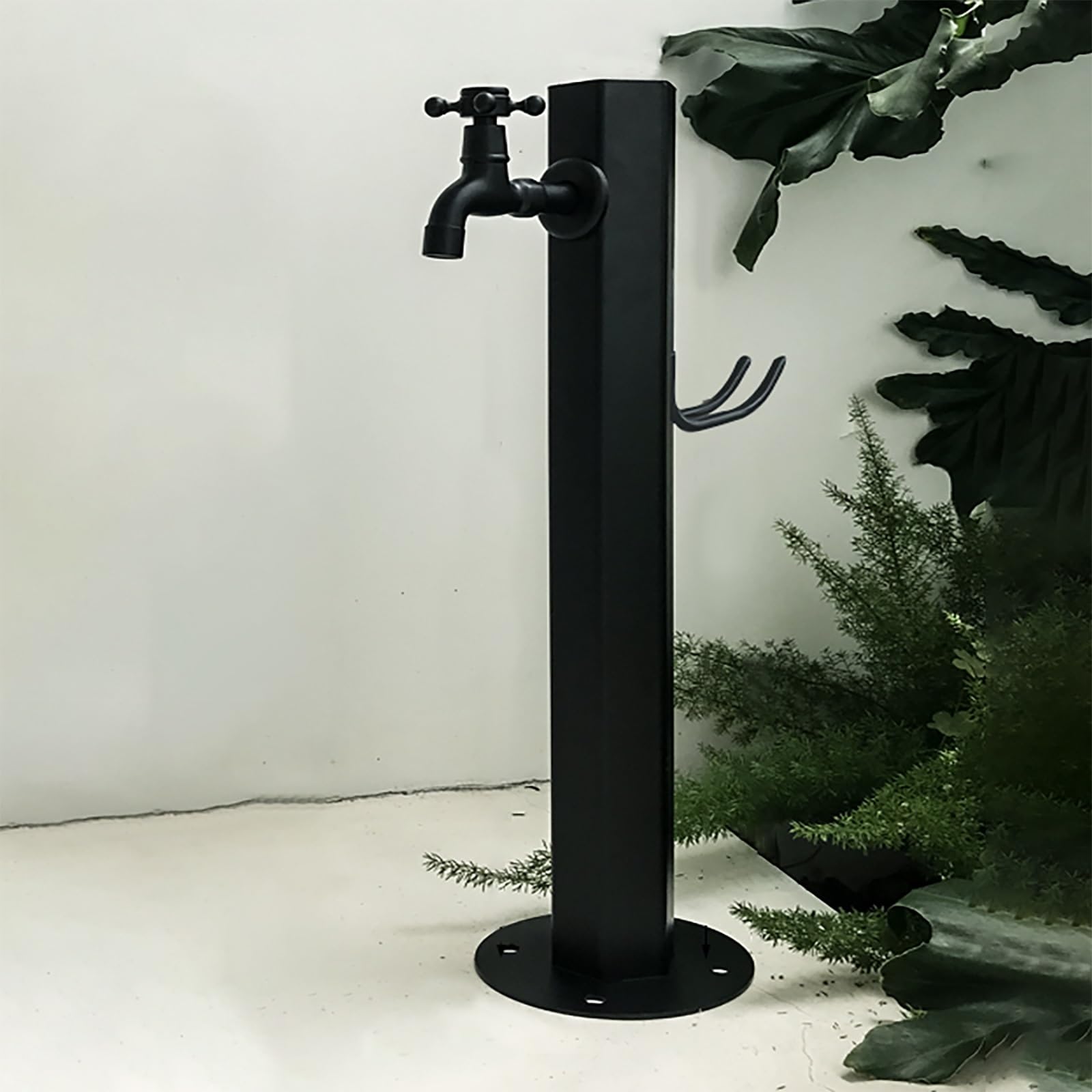 ZYCHSJXA 304 Stainless Steel Garden Faucet Freestanding Hose Stand with Fountain & Yard Hydrant for Outdoor Irrigation Washing and Landscaping (Black)
