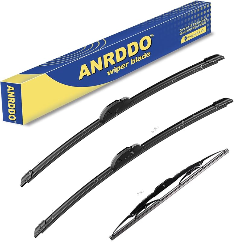 Jogo de palhetas do limpador de para-brisa ANRDDO 26" + 20" + 16" para Chrysler Town & Country e Dodge Grand Caravan – 3 unidades