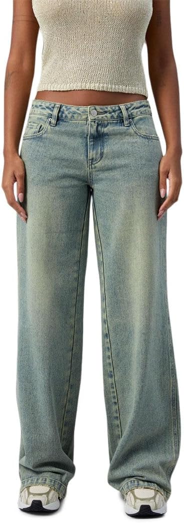 PacSun Women's Casey Low Rise Baggy Jeans Medium Indigo Wash Tint