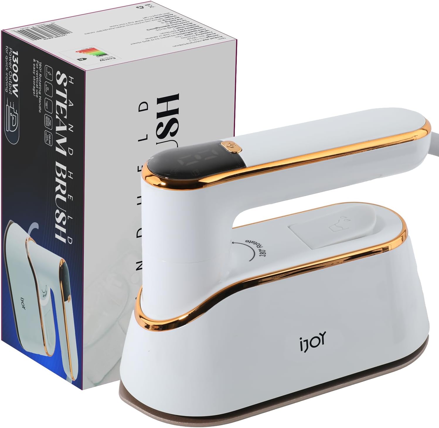 iJoy Travel Steamer Iron 1200W Portable Handheld with 4 Modes & LCD Display – Fast Heating in 10s, 180° Swivel Handle, Powerful Wrinkle Remover for Home, Dorm & Travel (White) iJoy Travel Steamer Iron 1200W Portable Handheld with 4 Modes & LCD Display – Fast Heating in 10s, 180° Swivel Handle, Powerful Wrinkle Remover for Home, Dorm & Travel (White)