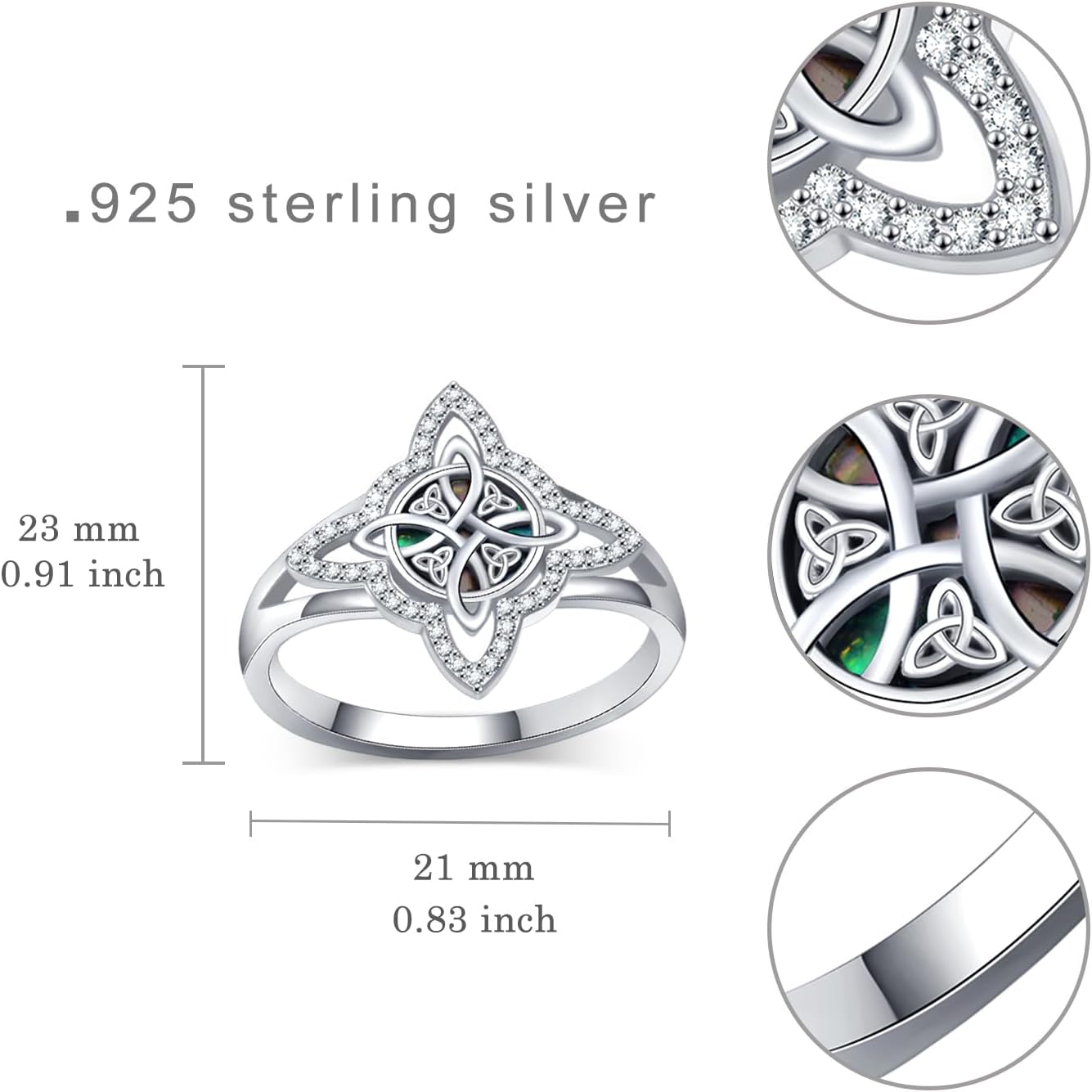 Witches Knot Rings 925 Sterling Silver Witch Knot Rings Witch Jewelry Gifts for Women - Image 4