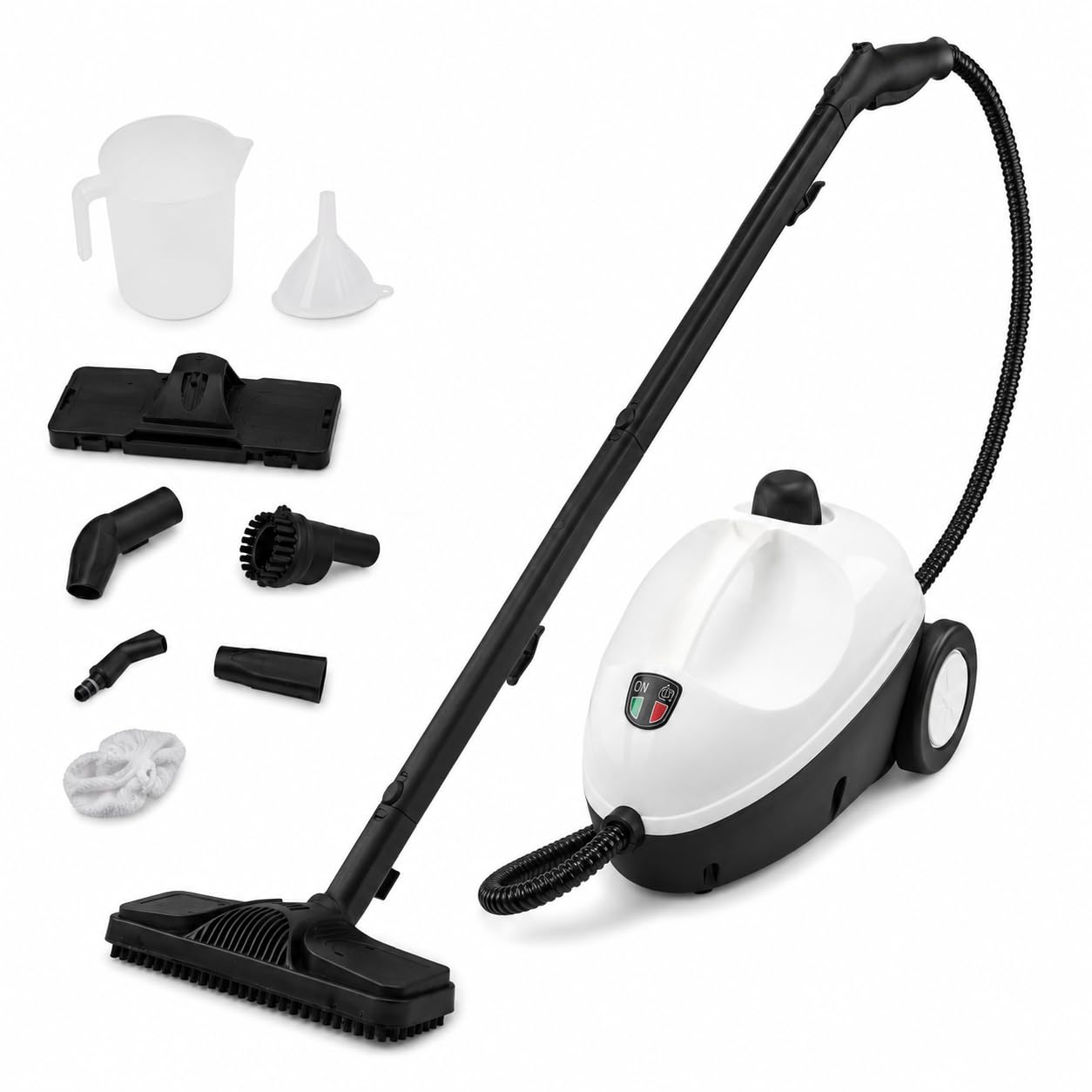 KUKEN Vaporeta Limpieza Hogar 1500W, Vaporeta De Mano Y Limpiador A Vapor Con 3,5 Bar, Depósito 1,2L, 20 Minutos De Vapor, 13 Accesorios, Cable 3 Metros, Limpia Y Desinfecta