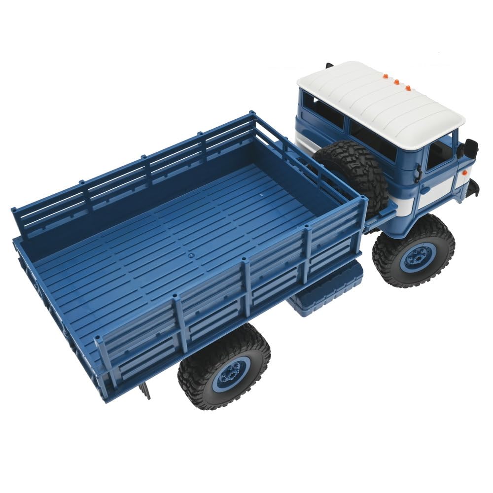 RTR RC Militär Truck 4WD 1:16 WPL 4WD B-24 RTR 2.4Ghz Crawler LKW Ferngesteuerter LKW Ferngesteuertes Auto Geschenk für Erwachsene Kinder Hobby (blau)