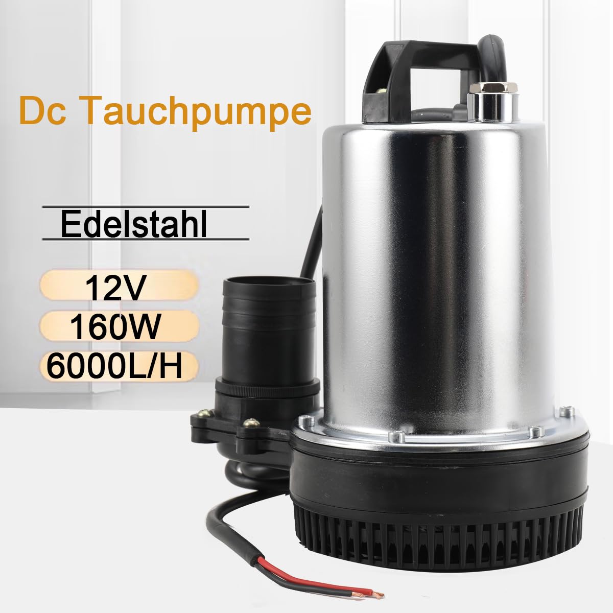 Pompe Submersible,DC 12V Pompe à Eau Submersibles 6000L/H Pompe à Eau