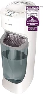 Honeywell HEV615WC Top-Fill Cool Moisture Tower Humidifier, White, with Slim Design, Variable Output Control, Auto Shut-off, Cool Invisible Moisture