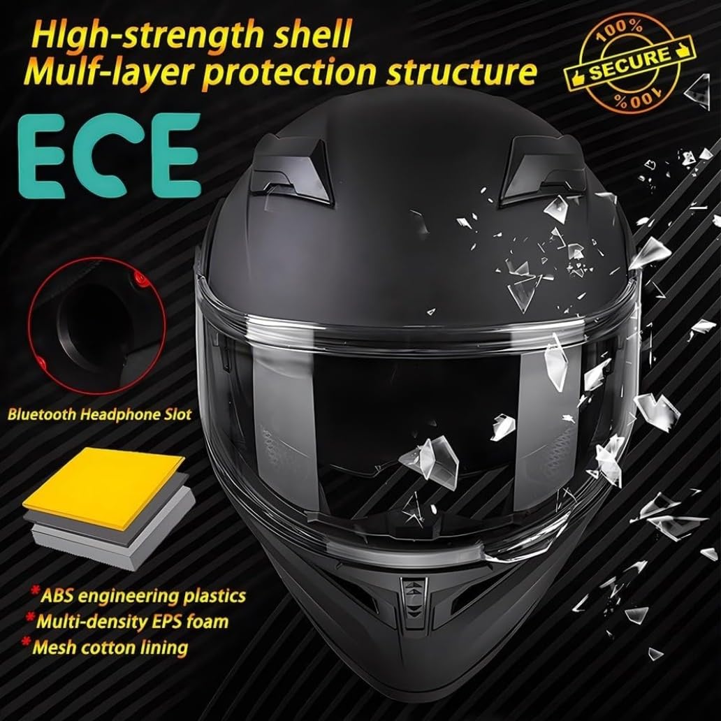 Casco Abatible con Doble Visera, Modular para Moto Guantes y Cubrecara, Homologado ECE para Hombres Y Mujeres