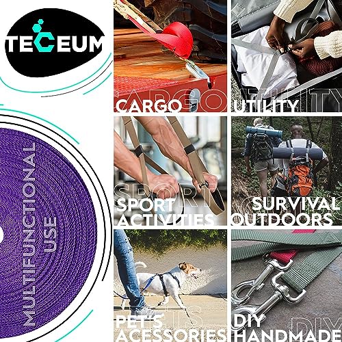 Image of TECEUM 3 /4 inch & 5 /8 inch & 1 inch & 1.5 inch & 2 inch Webbing - 10 25 50 Yards - 40+ Colors - Heavy Duty 1 Inch 1.5 Inch 2 Inch Backpack Straps - Webbing for Outdoors Indoors Crafting DIY