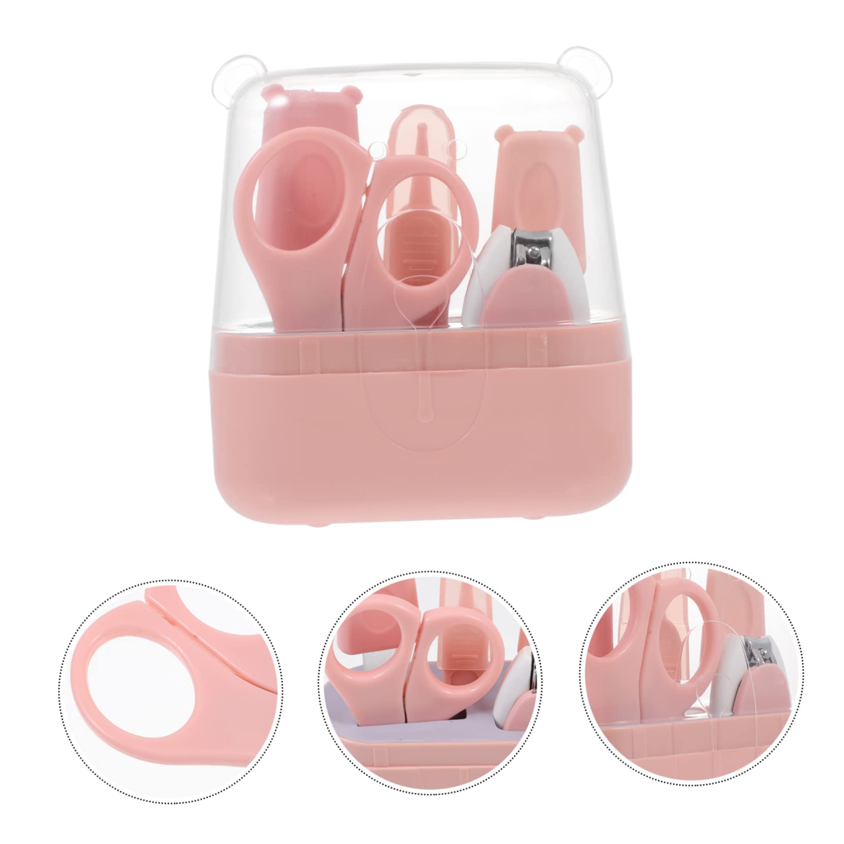 TOYANDONA 3juegos Cortaúñas Para Bebés Cabezas De Molienda Kit De Cuidado De Uñas Para Recién Nacidos Seguro y Diseño Color Rosa Para Manicura Infantil