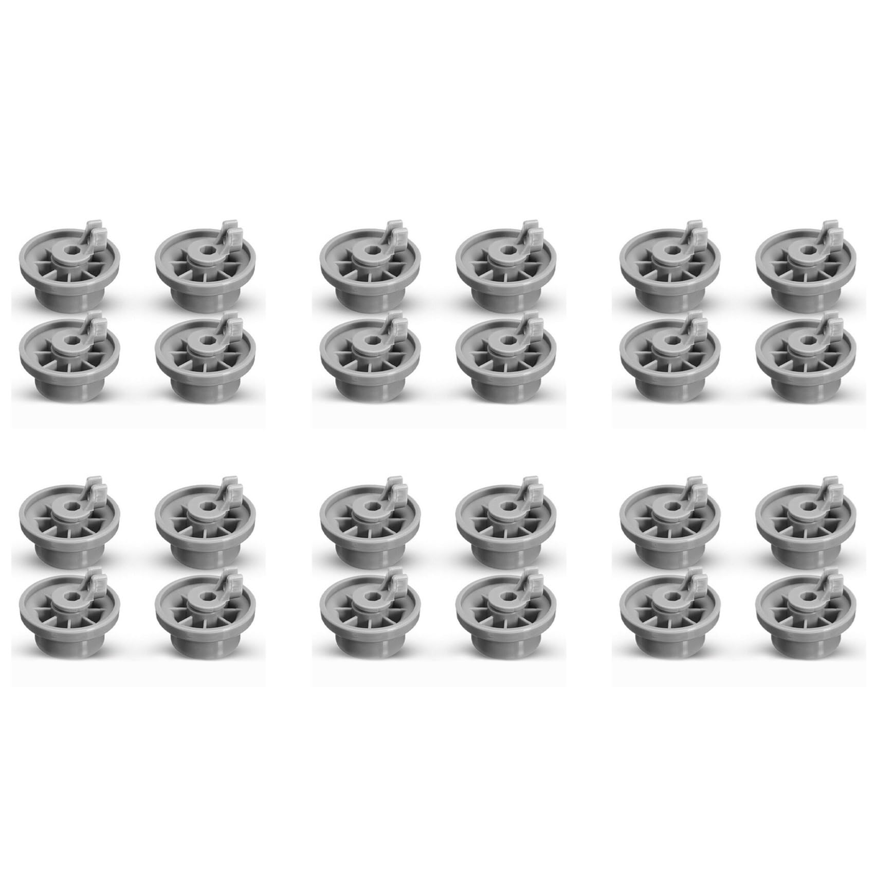Vjsujehgy 24x Dishwasher Lower Bottom Basket Wheels Compatible for & 165314 Dishwasher Parts Lower Rollers