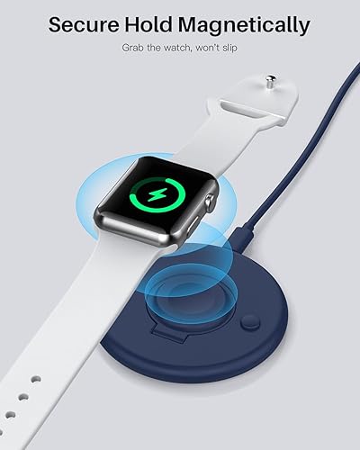 Miniatura 5 de Diseñado para cargador de Apple Watch, cargador magnético portátil para iWatch con cable de carga, soporte de cargador plegable de reloj rápido para