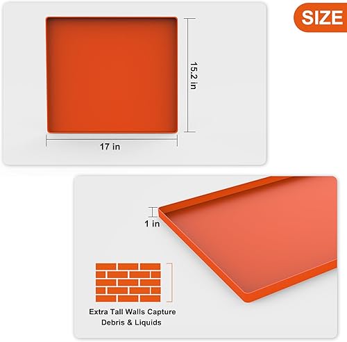 Miniatura 6 de Barbqtime Alfombrilla de 17 pulgadas para parrilla Blackstone, cubierta protectora de silicona de grado alimenticio resistente, para barbacoa,