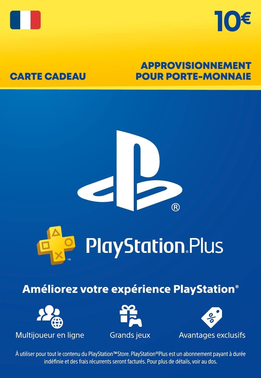 Sony PlayStation Plus  Carte d'Abonnement Essential 1 Mois  Jeux Mensuels  Multijoueur en Ligne  Contenu Exclusif  Compte Français