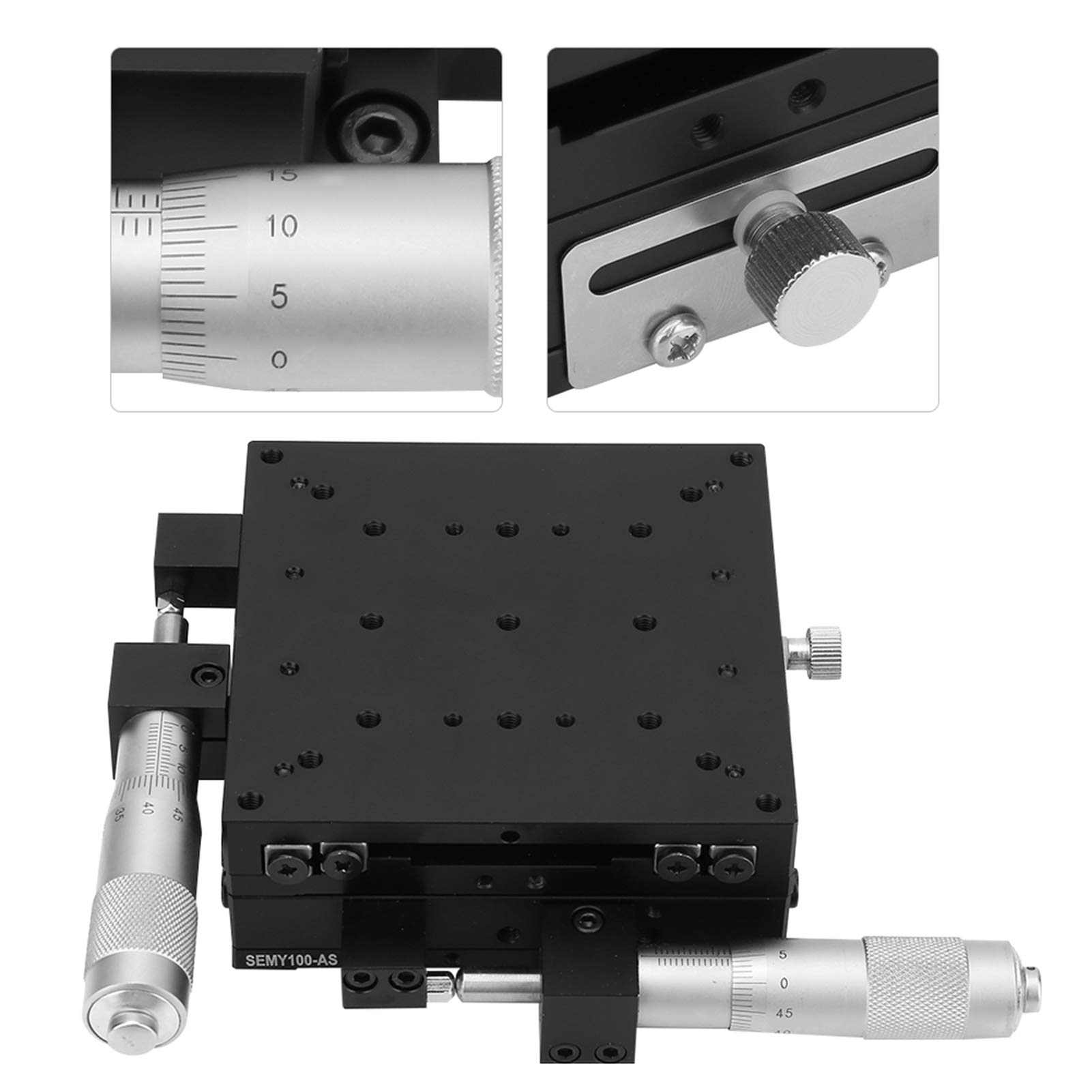 Fasi lineari XY Rullo incrociato ad alta precisione Regolazione manuale micrometrica Guida lineare Piattaforma scorrevole per allineamento strumenti ottici Attrezzatura da l