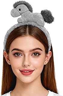 [Uoqpty] 赤い馬のヘッドバンド,中国新年のヘアアクセサリー,旧正月ヘッドバンド | クリスマス・ホリデー祝賀カーニバル・テーマパーティー・ステージパフォーマンス・ロールプレイ用