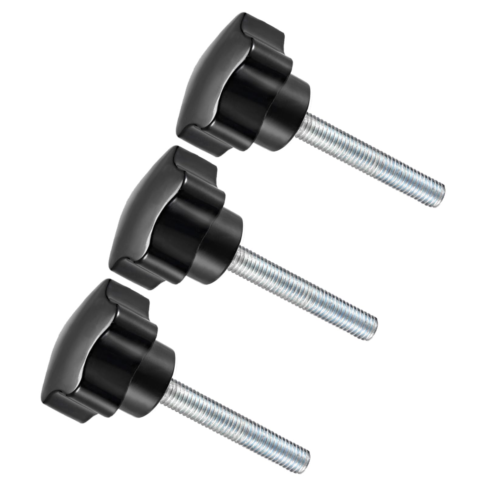 CoCud Star Clamping Knobs, M8 x 40mm Male Thread 47.5mm Head, Plastic Thumb Screw Grip Hand Knobs Threaded Bolt Black