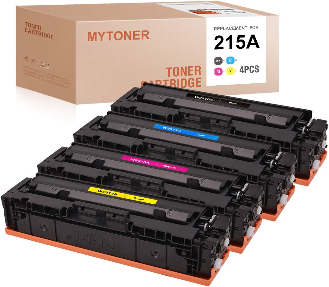 MYTONER (NO CHIP) Compatible Toner Cartridge Replacement for HP 215A W2310A W2311A W2313A W2312A for Color MFP M182nw MFP M183fw Pro M155 Printer (Black,Cyan,Magenta,Yellow,4-Pack)