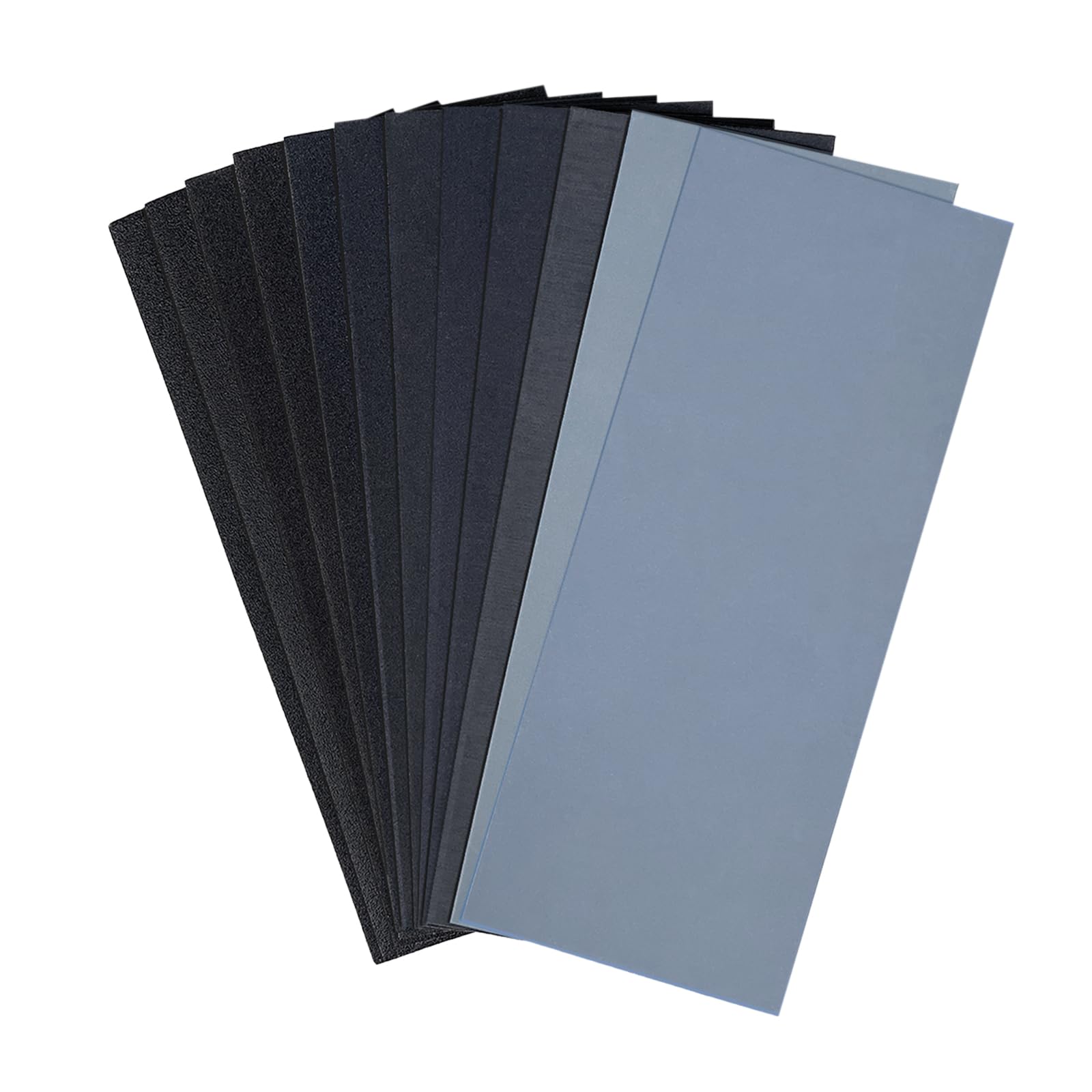 12PCS Sand Paper Assortment Pack 12 Grits Sandpaper for Wood Sanding, Wet Dry Sandpaper Sheets 120/150/180/240/320/400/600/800/1000/1500/2500/3000 Grit