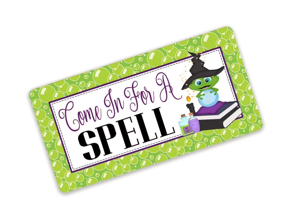 Bioprocess Come In For A Spell Frog Witch Halloween Home Sign Home Decor Pubs Wall Decor Kitchen Decor Wall Decor Poster Metal Sign 8X12 Inches