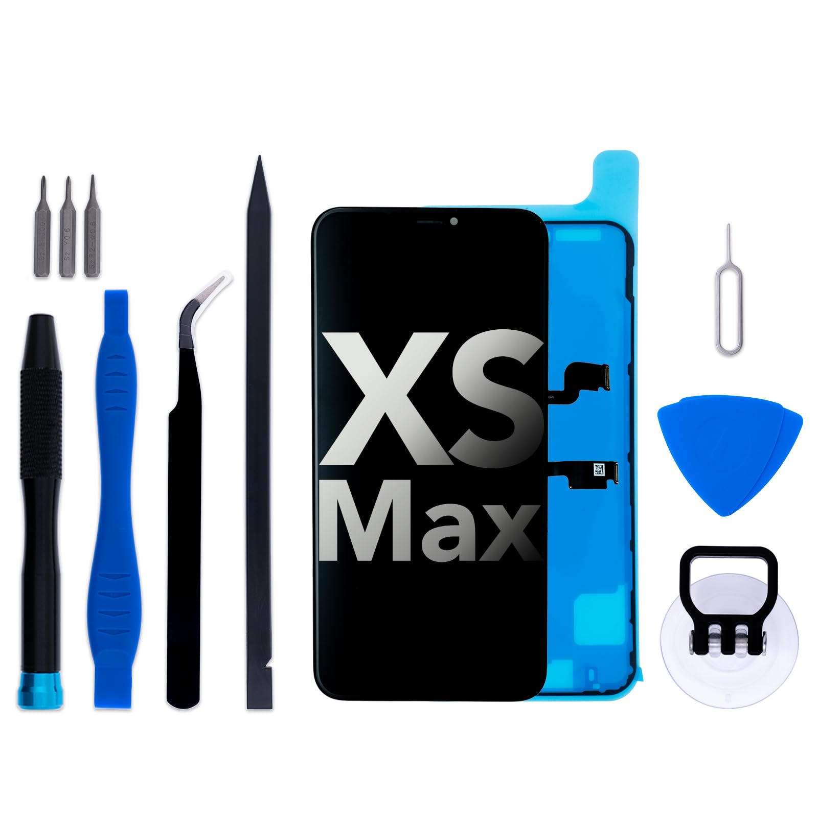 for iPhone Xs Max Screen Replacement kit, 6.5" FHD LCD Display 3D Touch Digitizer Assembly with Repair Tools and Frame Adhesive 625 nits (typ) (Model