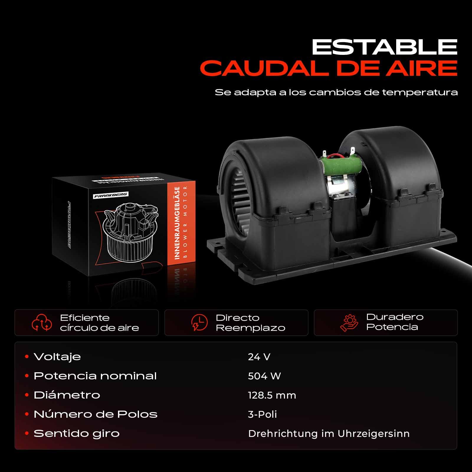 Frankberg Motor del ventilador 5001826689 | Compatible con: TRUCKS MAGNUM