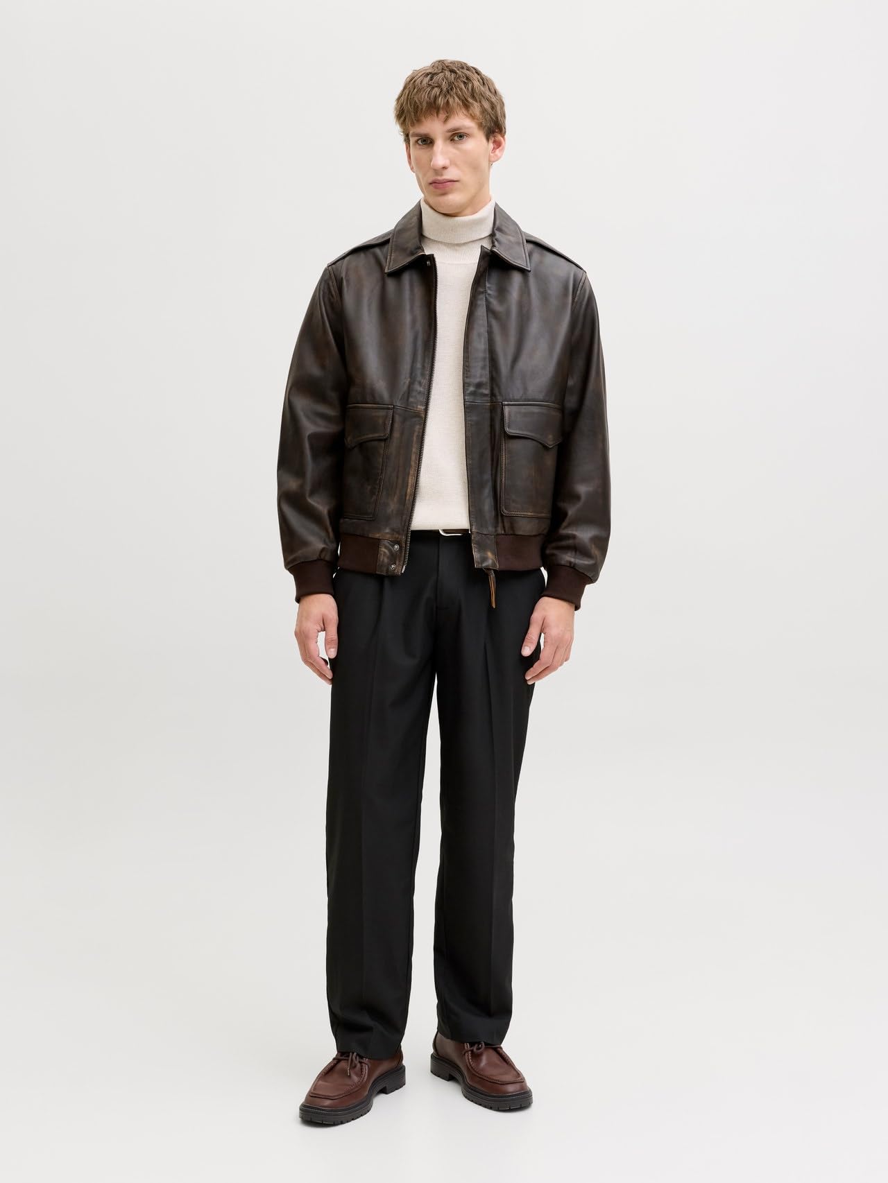 JACK & JONES Male Lederjacke Lederjacke