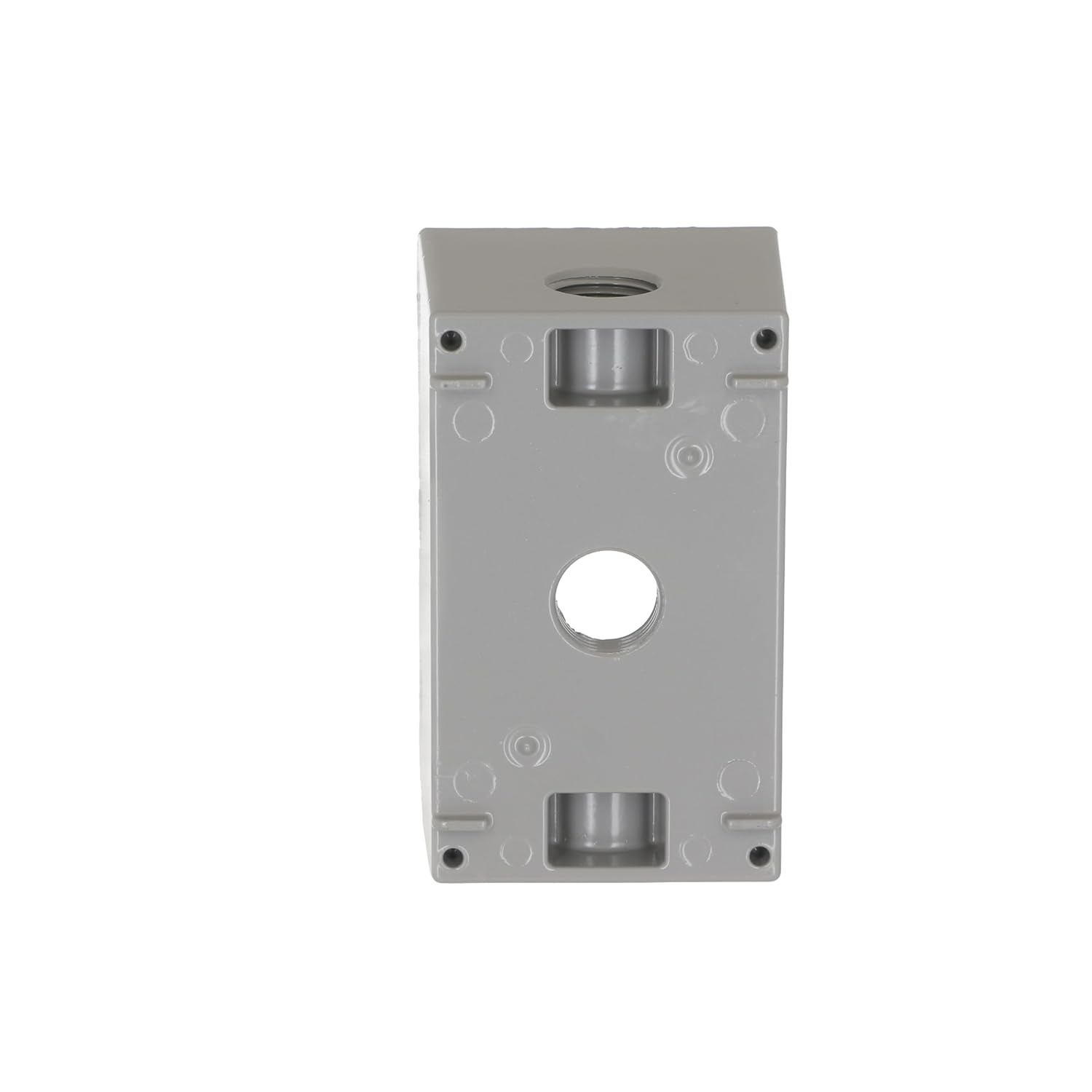 Hubbell 5385-0 Raco 2-5/8-Inch Deep Weatherproof Electrical Box with Gang, 1/2-Inch Outlets, 4-1/2" x 2-3/4" Size, Gray