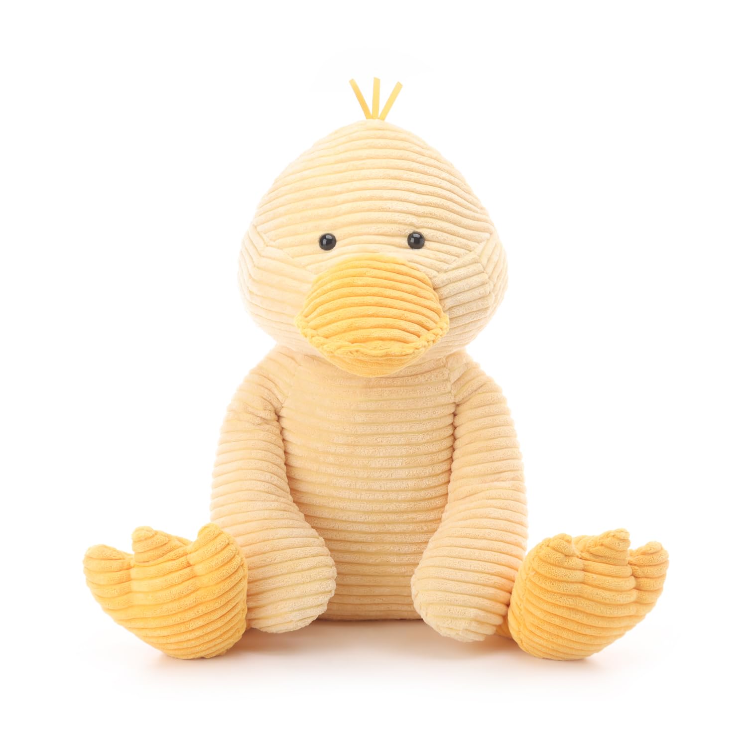 Apricot Lamb Corduroy Duck Plushies Stuffed Animals for Baby Girl and Boy, Soft Cute Plush Toys for Kids, 19.7 Inches โ image 1