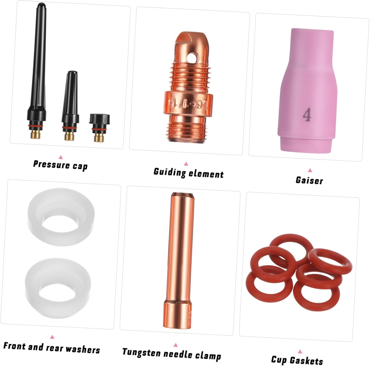 Gadpiparty 1set Welding Torch Kit Gas Lens Collets and Accessories Complete for Wp- for Beginners and Professionals Various Welding Tasks