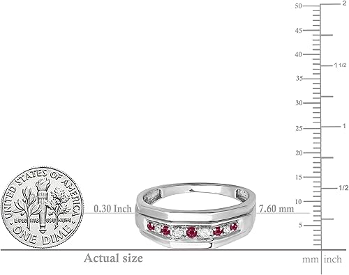 Miniatura 5 de Dazzlingrock Collection Anillo de boda redondo alternativo con diamantes blancos para él en plata de ley 925