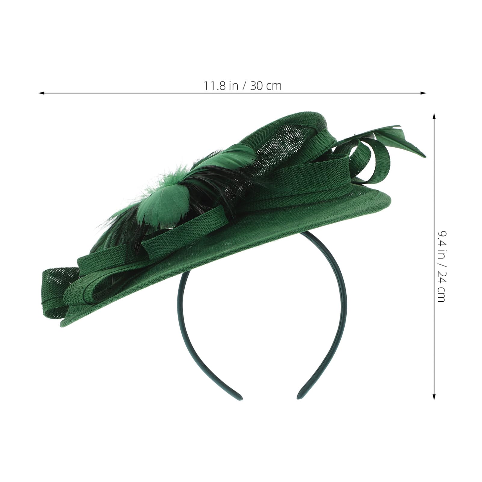 Fascinator Elegante Verde per Donna, Cappello Cerimonia Clip | Set da 1 Pezzo, Piume e Fiori Decorativi, Leggero, per Festa di Compleanno e Tè