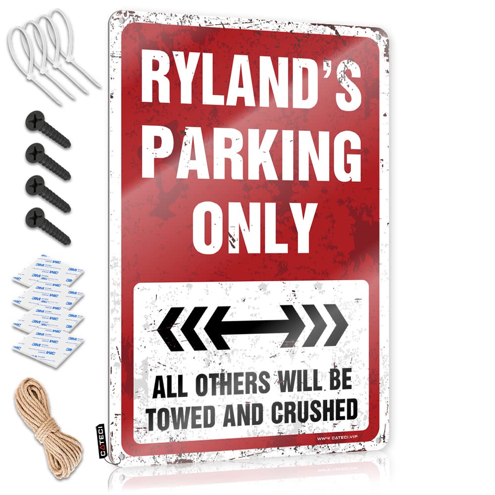 KRAZMURONGD Metal Bar Signs Ryland'S Parking Only Tin Sign Beer Tin Signs Vintage Sets Bar Stuff For Man Cave(30X40CM)