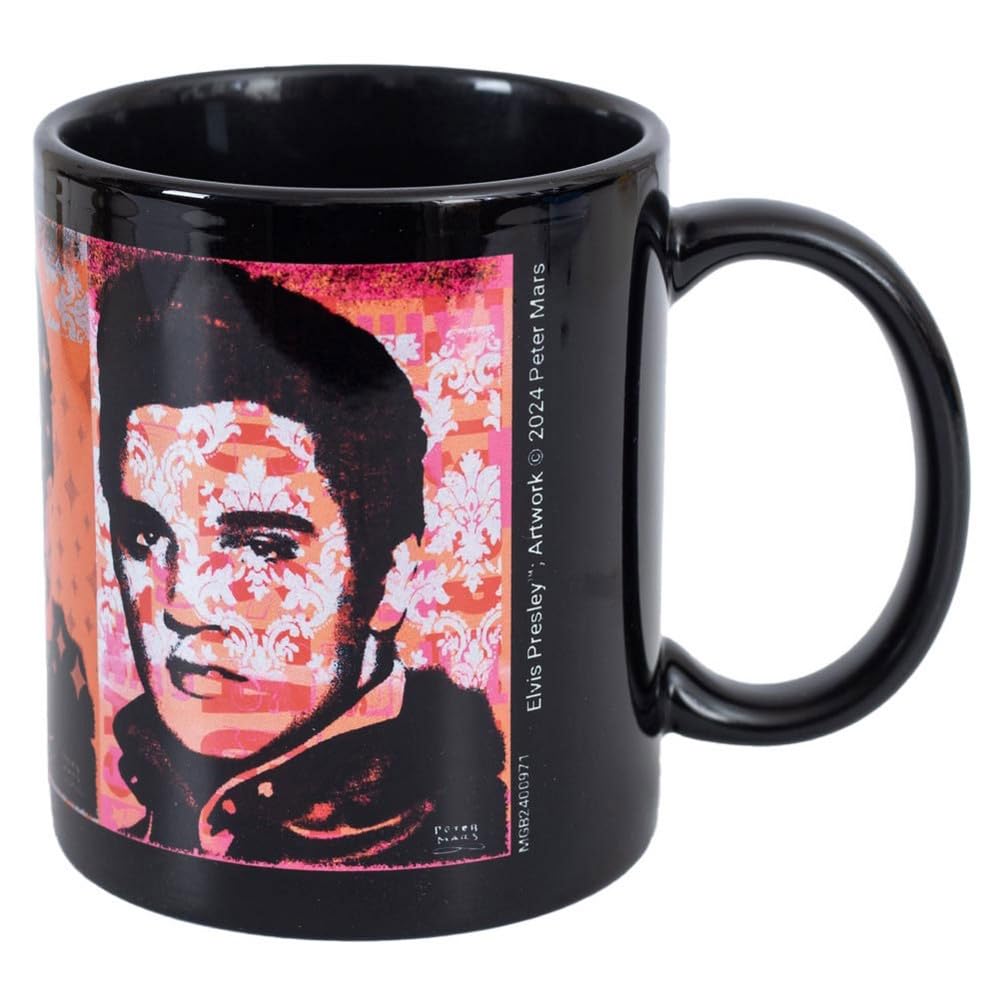 Pyramid International Elvis Presley (Pop Panels) Black Mug - 10Oz / 315Ml Ceramic Mug - One Size