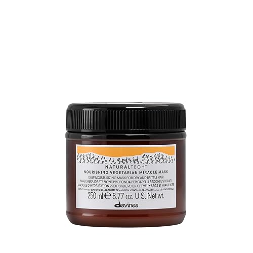 Davines Naturaltech - Máscara milagrosa vegetariana nutritiva, hidratante profunda para cabello seco y quebradizo, 8.77 onzas líquidas