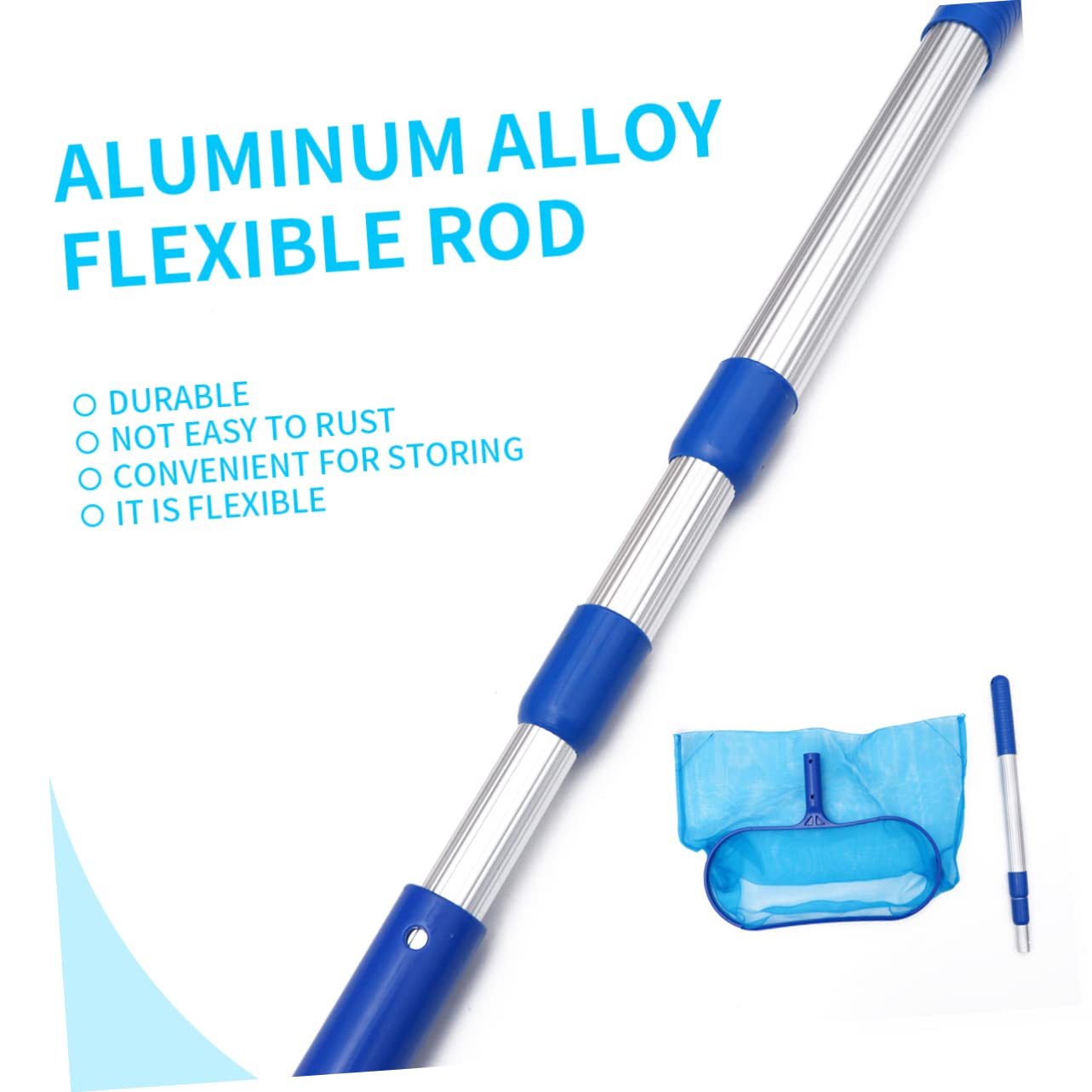 BESPORTBLE Limpieza para Piscina de Limpieza con Malla para Rastrillo de Herramienta para Limpiar Piscinas con Varilla de Expansión