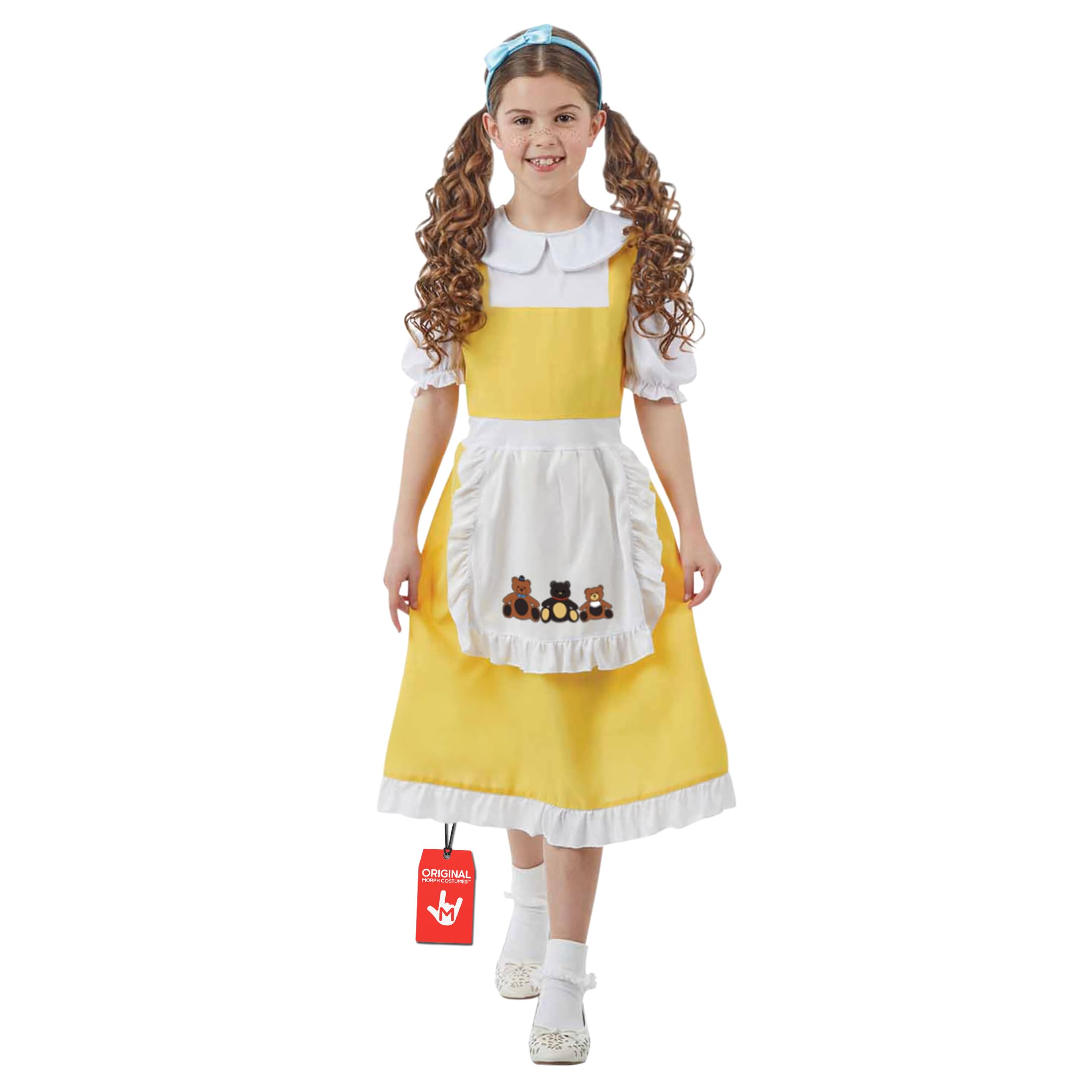 Fun Shack Girls Golden Costume, Fairytale Book Character Fancy Dress, Childrens Costumes for World Book Day Girls