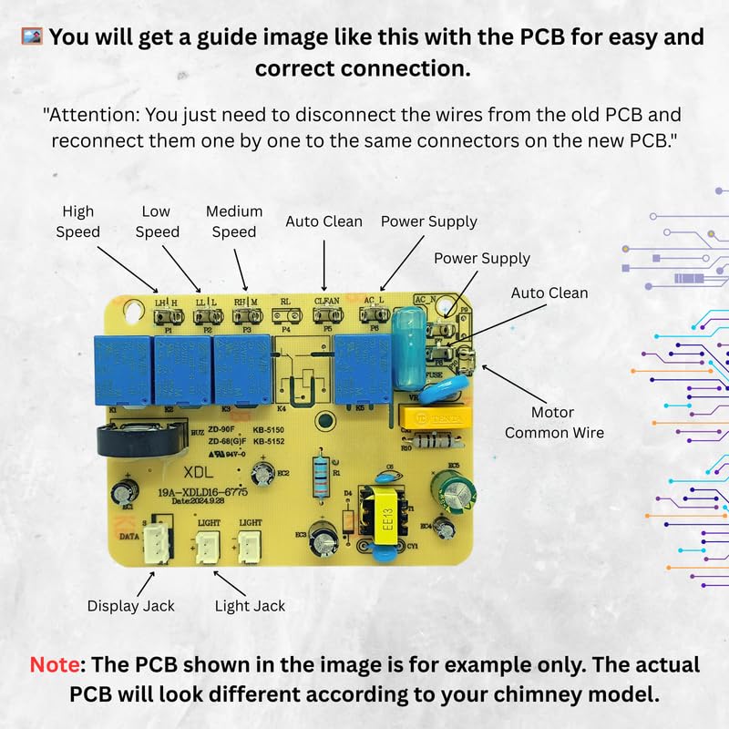 Pikafly® - Chimney PCB for Elica Chimney's Model No. (WDFL 606 HAC MS Nero) - Image 3