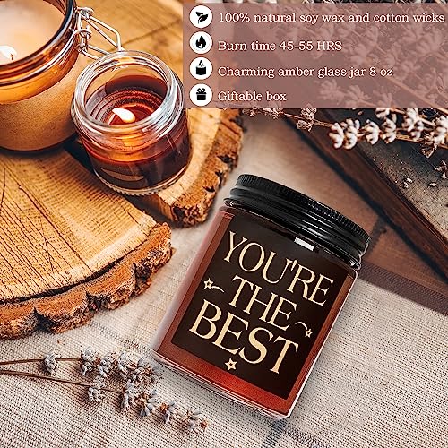 You're The Best Candles - Awesome Birthday Gifts for Women Mom Wife Sister Girlfriend Best Friend - Gift for Men Husband Son Dad Coworker Nurse Boss - Relaxing Gift, Stress Relief Soy Candle - Image 3