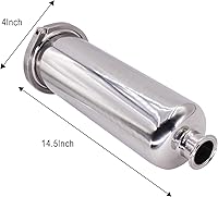 Vista 2 de DERNORD Filtro Tri-Clamp de 1.5 Pulgadas - Accesorios Sanitarios SS304 Colador Recto en Línea con Pantalla de Acero Inoxidable de Malla 100