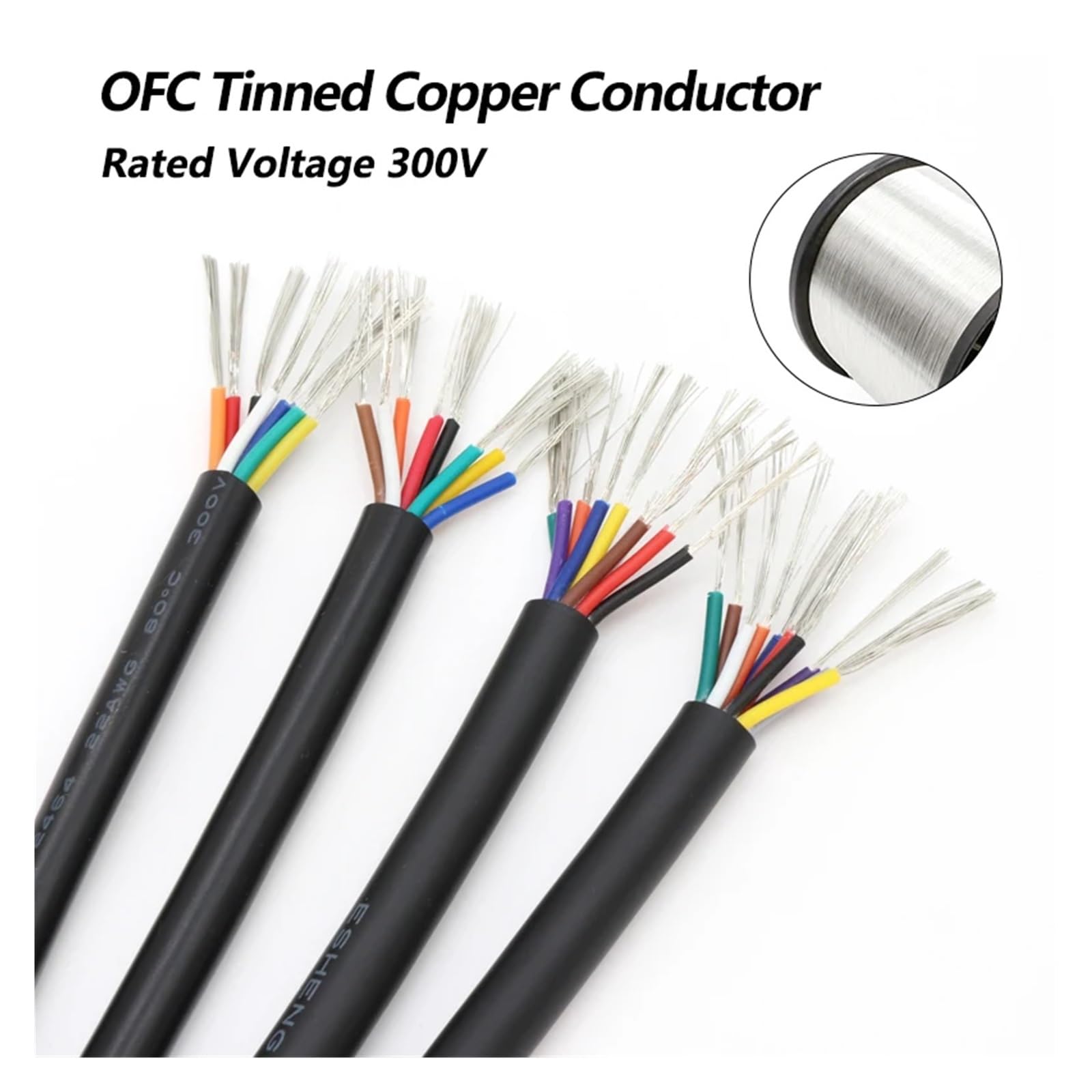 10M UL2464 Przewody Osłonowe 2 3 4 5 6 7 8 9 10 Rdzeni Elektroniczne Audio 30 28 26 24 22 20 18 AWG Kabel Sygnałowy Z Cynowanej Miedzi