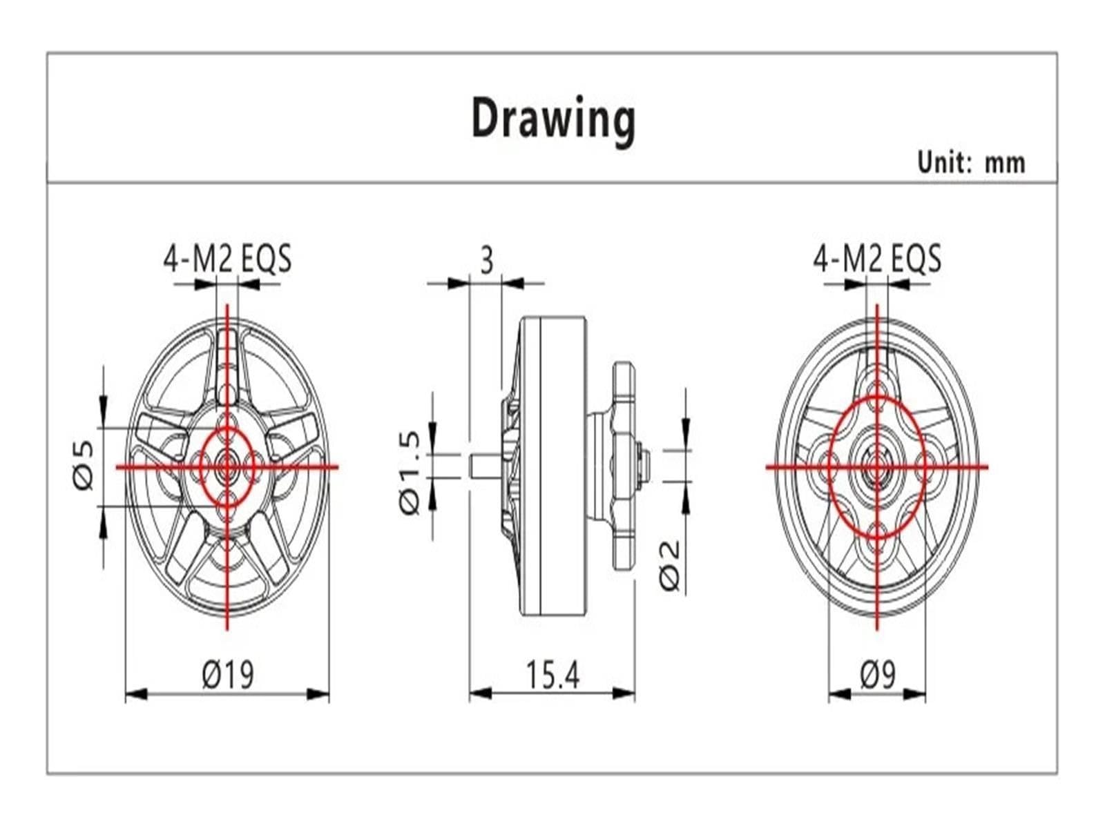 Motor VCI 1404 3900/4300/5500KV for palillo de dientes FPV 2-3" ultraligero