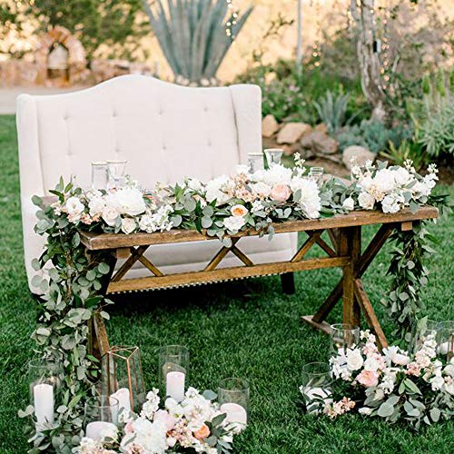 Cewor 3 Pack Artificial Eucalyptus Garland With Willow Leaves Fake Greenery Vines Swag For Wedding Table Runner Doorways Indoor Outdoor Decoration #TOP4